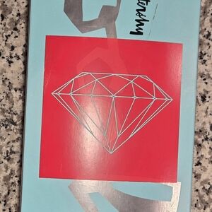 Blue Skateboard Deck with Red Diamond Design